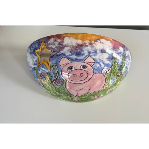 2000 Wall Hanging Pig Lamp Signed - Picture 2 of 4